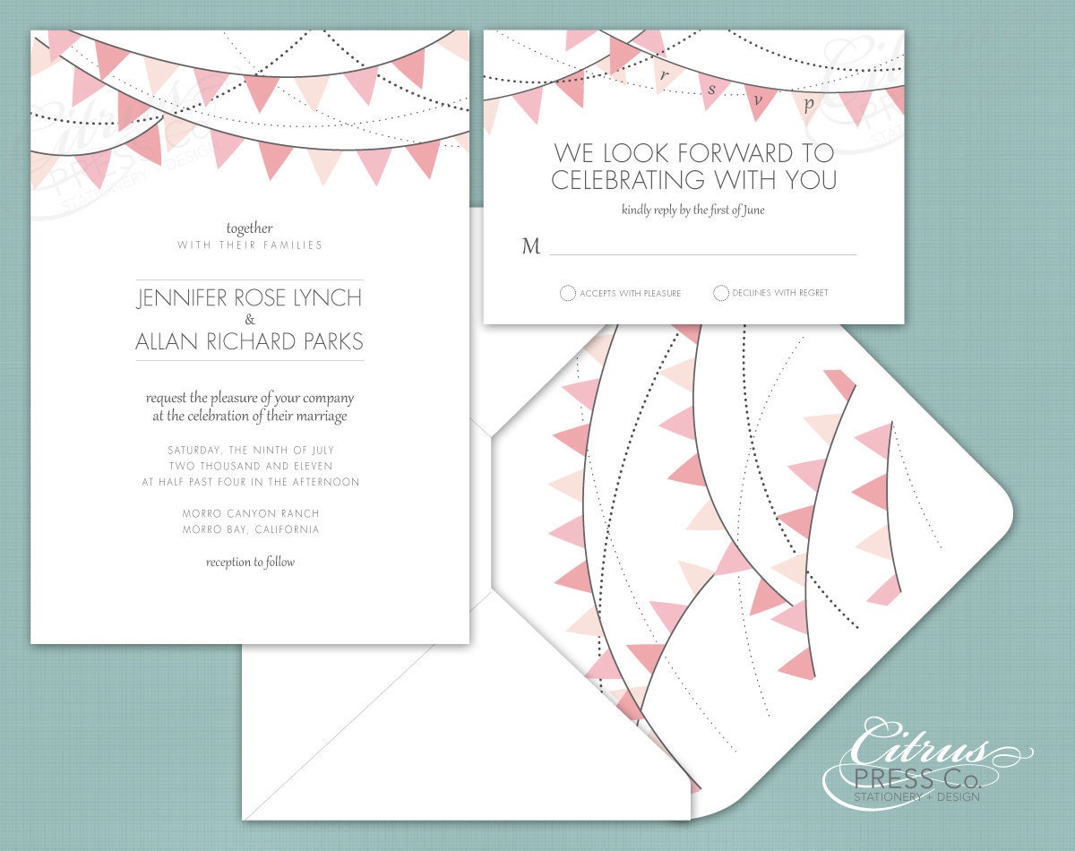 Banners / Bunting Wedding Invitation/ DIY PDF Printable