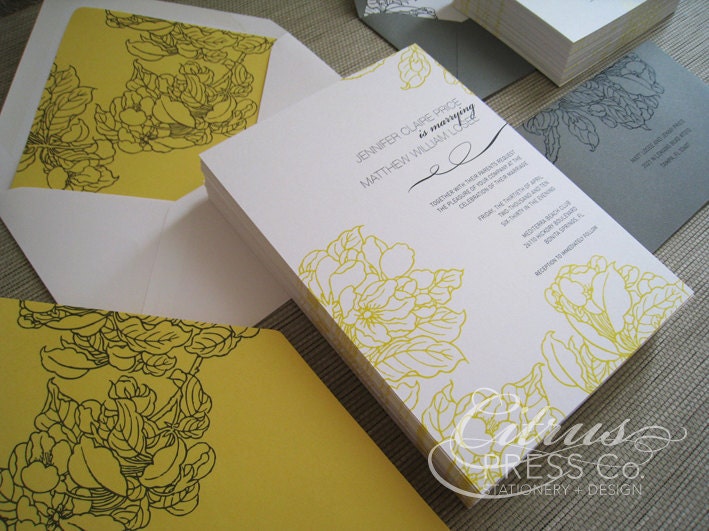 Wedding Invitation - Vintage Peony (((Featured in The Knot))) Available as DIY