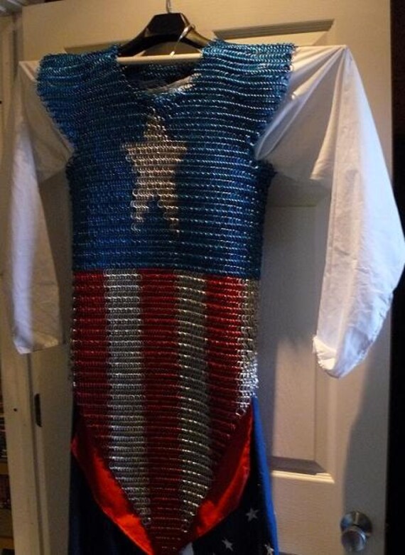 Captain America Chainmail Shirt - aluminium 6-in-1