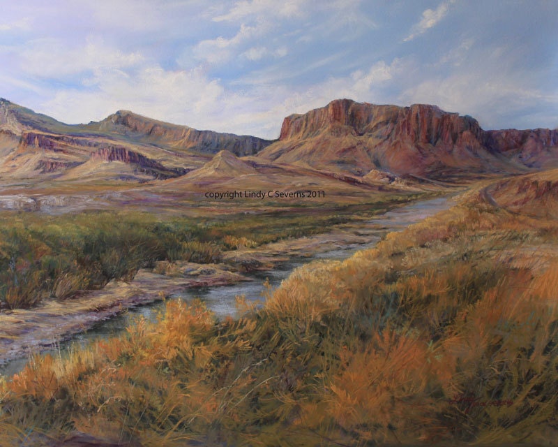 Big Bend River Road 11" x 14" signed enhanced matted giclee