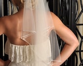 Cascade Veil with Beaded Edge Trim - Elbow Length