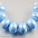 Capri Blue Shimmer Lampwork Glass Spacer Beads, Pixie Dust, Handmade