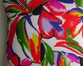 Island Flowers Handmade Pillow Tropical John Kaldor Vintage Print