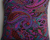 Paisley, Pink, Purple With Turquoise, Stunning Handmade Pillow