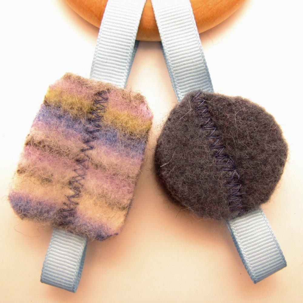 Wood Teething Ring, Natural Maple and Felted Wool