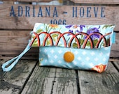 Clutch with Handle in Garden Gate Laminated Cotton