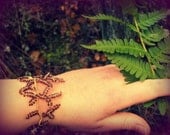 Blossoming Branch Bracelet in Gold with Amethyst Purple Seed Beads