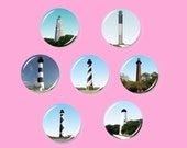 Lighthouses of North Carolina (set of 7) Refrigerator Magnet gift set