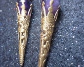 Reim's point gold and purple earrings