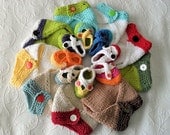Generic Hand Knitted BOOTIES and DIAPER COVER Listing to Add to Your Hat Order -  Children Spring Children Clothing