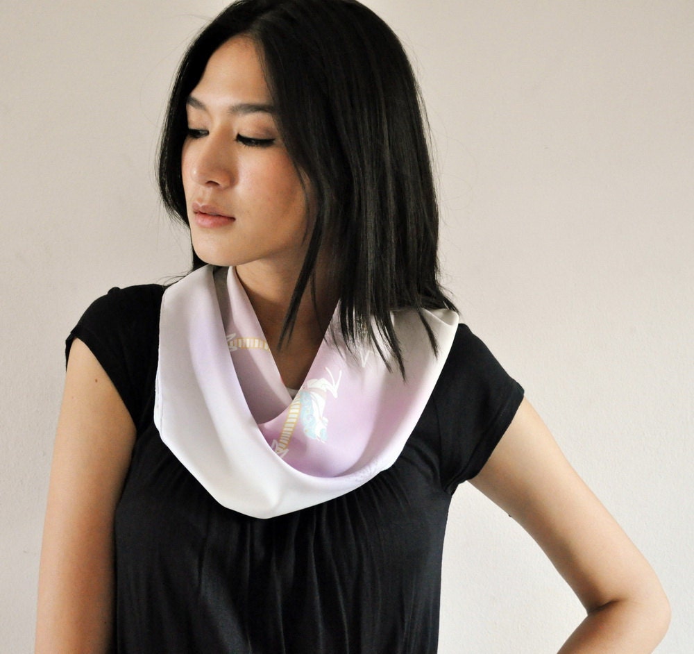 Purple Silk Scarf Pastel Square Spring Fashion Unicorn Carousel Rainbow Print Etsy Mother's Day Gift
