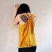 Yellow Tank Top Mustard Sleeveless Singlet Camisole Sheer Blouse M 8 See Through Razorback Black Etsy Spring Fashion