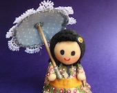 Miniature doll ornament - Lady with the parasol