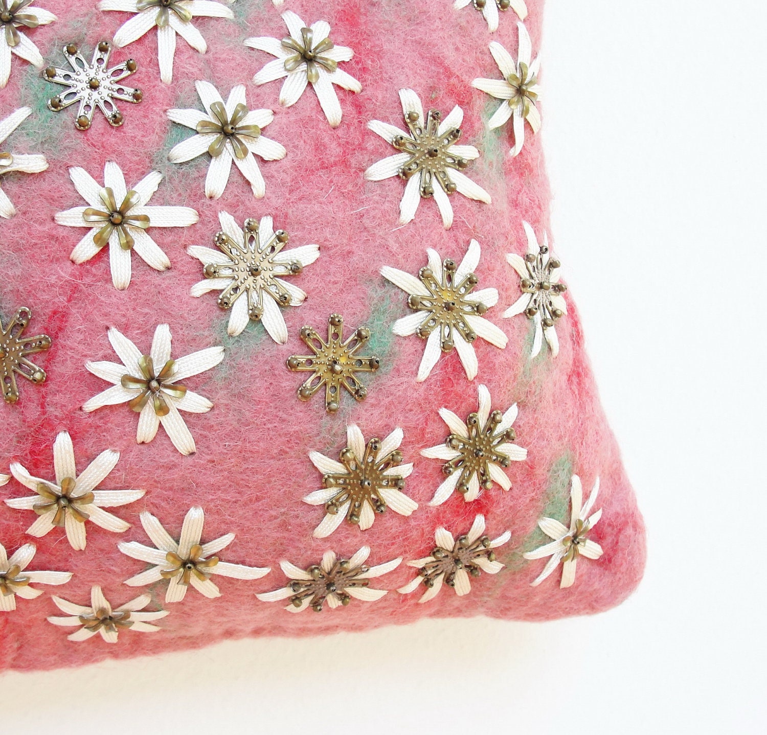 Sweet Blossom Bag- Hand Felted and Embroidered