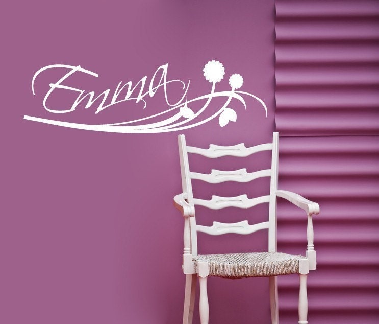 Custom Name Personalized Flower Vinyl Decal Graphics Original Graphics by DECOmod Walls