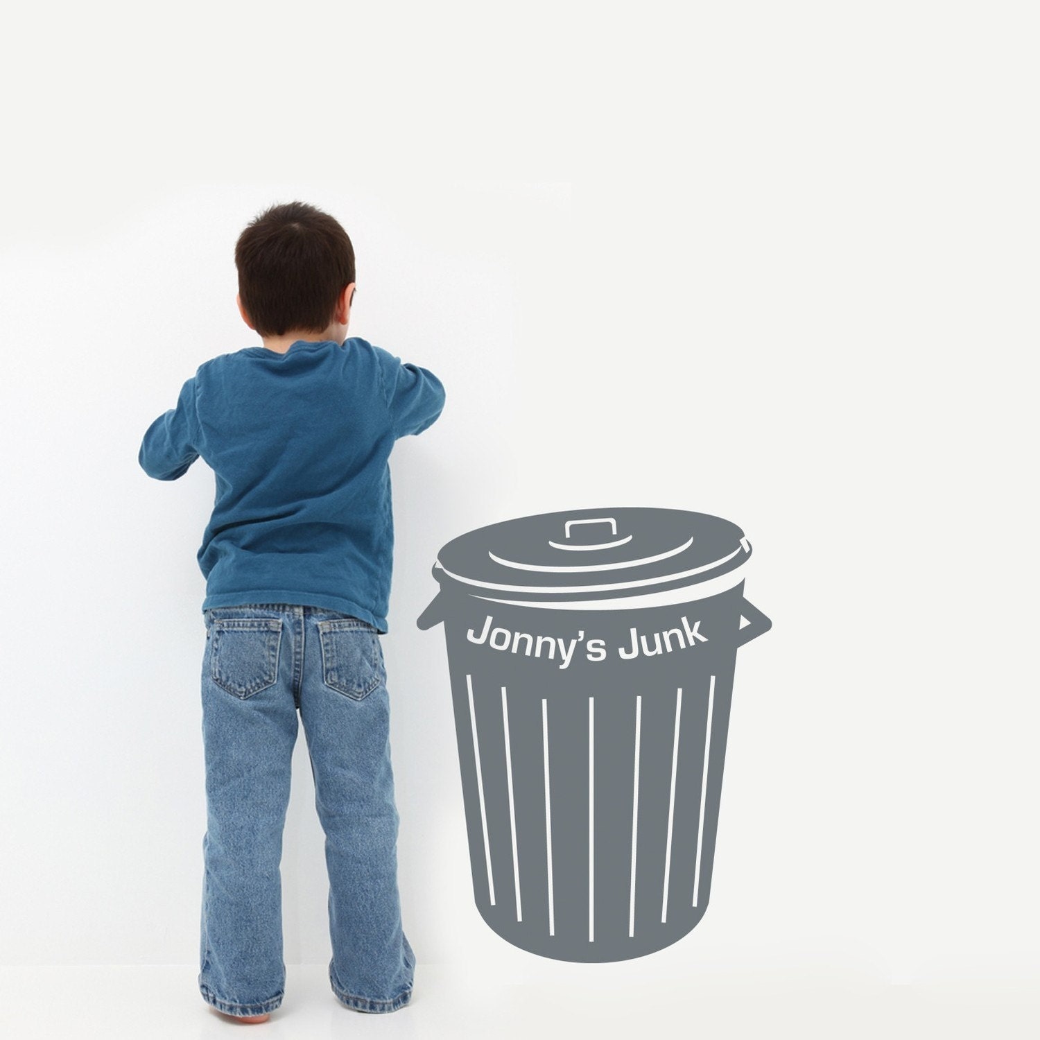 Garbage Can VINYL DECAL original Graphics by DecoMOD Walls 28X22