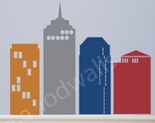 City Stuff Sky Scraper Kit - Vinyl LEttering Wall Decals Original Graphics by DecoMOD Walls