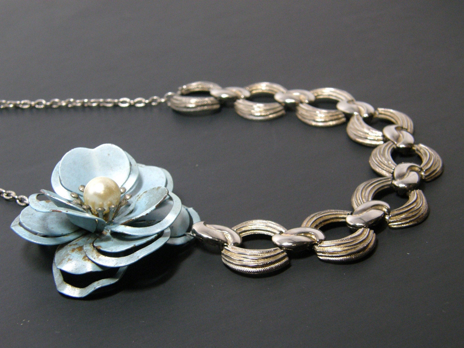 RUSTED BLOOM an Eco Friendly Vintage Recycled Necklace