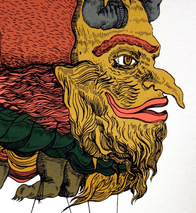 Magical Creature Sky Parade, Screenprint, Limited Ed, hand-printed