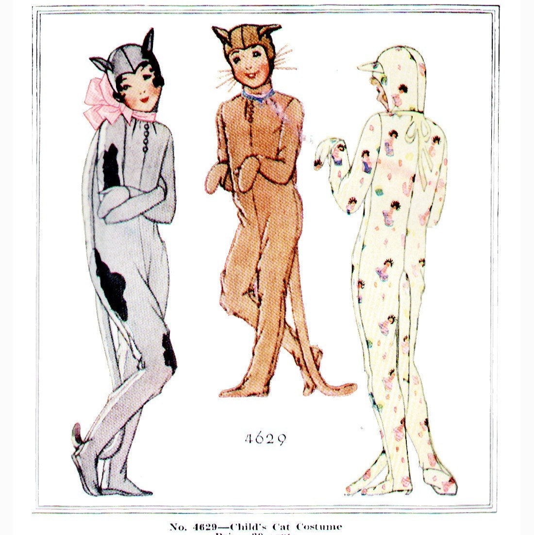 Deco-Era McCall's Patterns MISC SECTION 1930 Halloween Costumes/Hats/Children's/Santa/Cat