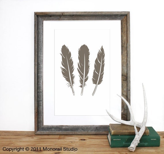 Feathers Screenprint 12 x 19 in Pick Your Color