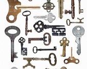 Keys 8.5 x 11 inch Printable Digital Collage Sheet