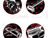 Tools - 8.5 x 11 inch Printable Digital Collage Sheet - with 36 - 1 Inch Circle Images
