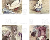 Beatrix Potter's The Tale of Tom Kitten -8.5 x 11 inch Printable Digital Collage Sheet - with 28 - 1 Inch Square Images