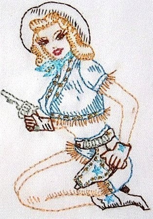 Cowgirls Iron on Hand Embroidery Pattern (original design)