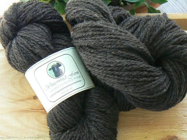 Dark Brown/Black CVM-Romeldale Wool Yarn w/Mohair