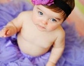 Vogue Purple Anenome Flower with Black Swarovski Crystal Center on Black Super Soft black nylon headband