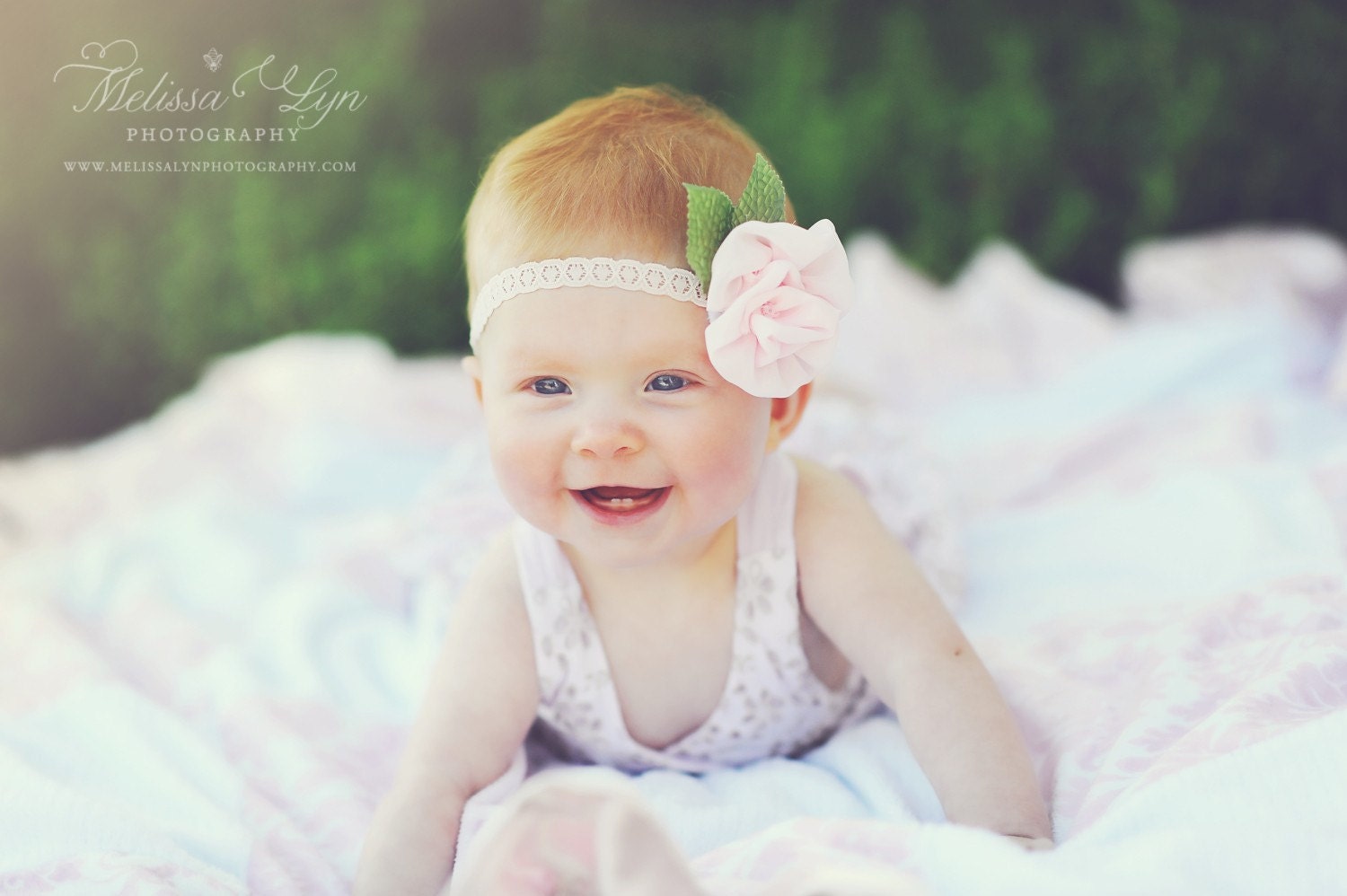 Pink Rose Headband, Pink Flower Headband, Baby Headband, ALL SIZES, Christening Headband, Baptism Headband... Petite Rosebud