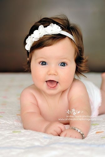Baby Headband, Beige Headband, Cream Ivory Headband, Baptism Headband, Christening Headband