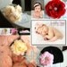 NEW COLOR...Market Pink and Cream Full Bloom Flower Headband with Extra Large Rhinestone Fashion center on Super Soft Thin Stretch Ballet Pink Headband TWO sizes available Baby Infant Toddler Tween Adult