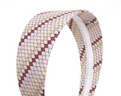 Wide Neutral Headband - Scallops in Neutral Autumn & Fall Colors