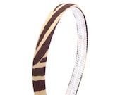 Narrow Zebra Headband -  Brown and Tan