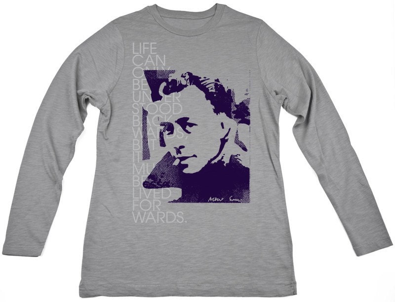 Albert Camus Lives, 100 Percent Cotton Long Sleeve T-shirt, unisex