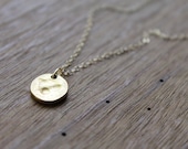 Charlotte Hammered Matte Gold Dot on Gold-Filled Chain Necklace