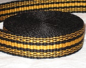 Black and gold hand woven inkle trim (over 14 feet)