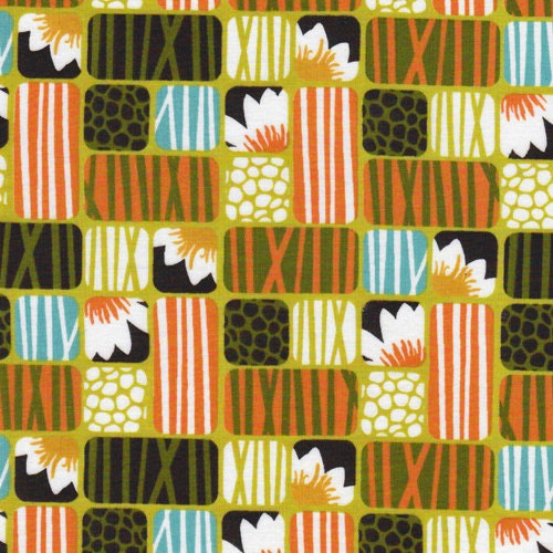Lotus in Grass from Across the Pond  - Cloud9 Organic fabrics  - SPECIAL PRICE on ONE Yard Cuts