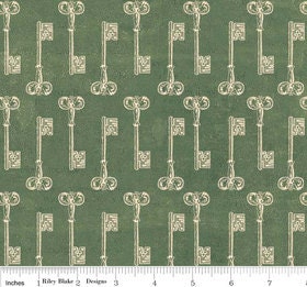 Keys in Green from Grandma's House by the Paper Loft - Fat Quarter