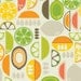 Fruit Slices in Coral from Kitchy Kitchen by Maude Asbury - Half Yard