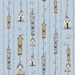 Birdhouse in Light Blue from Feather N Stitch by Sarah Watts - SPECIAL PRICE on Half Yards