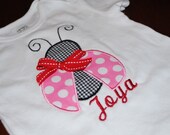 Personalized Lady Bug Ruffle Tee or Onesie