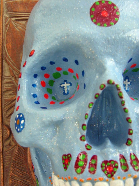 Holy Roller - Day of the Dead Skull Baby Blue