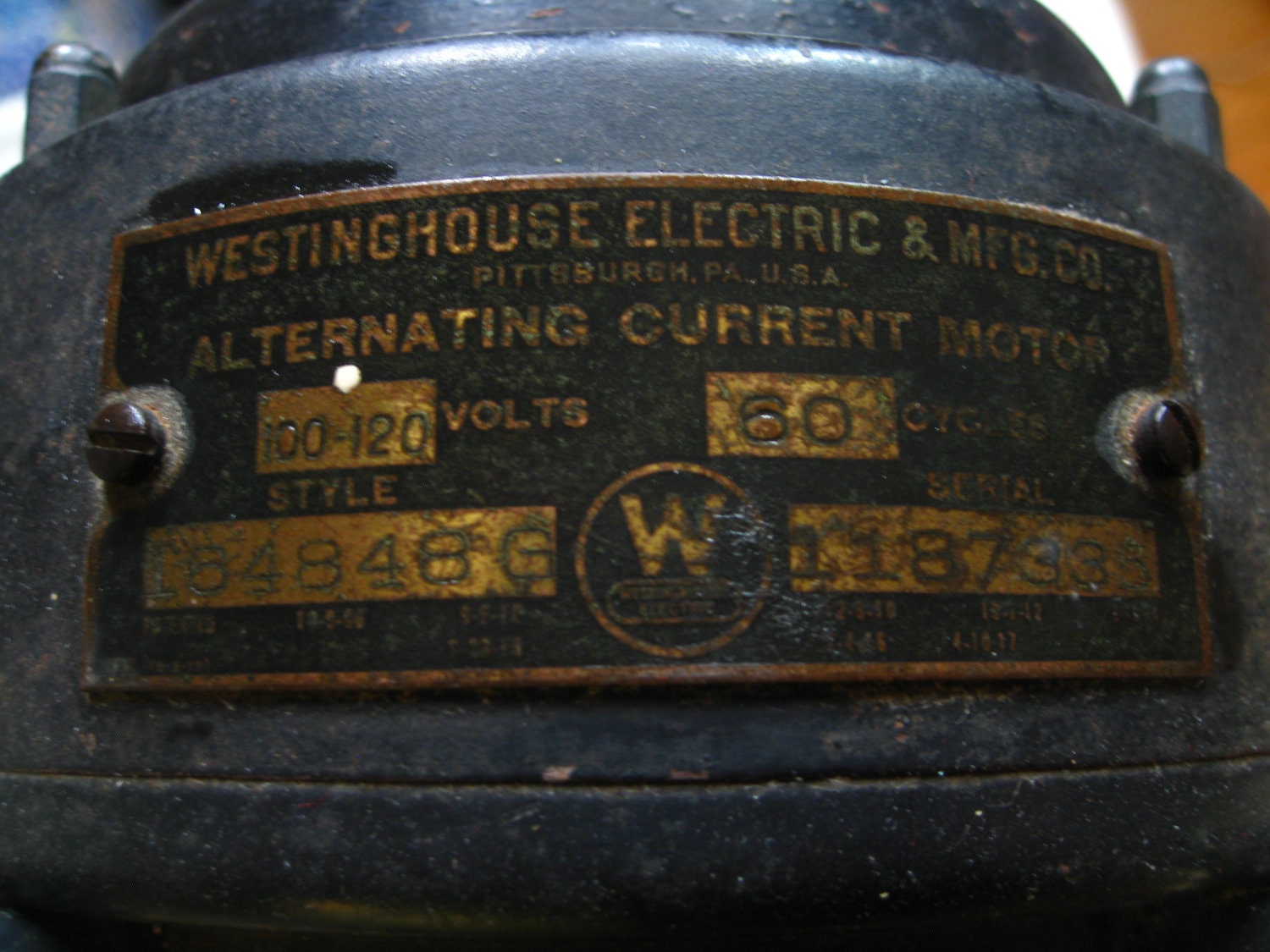 Industrial Chic.  Antique / Vintage Westinghouse Fan with Brass Blades.