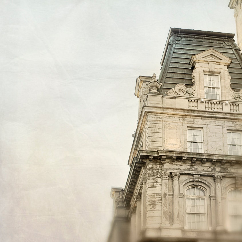 Old Montreal City Hall Square Fine Art Photography Vintage - 8x8 - Eva Ricci Studio - Old Montreal III