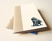 Art Notebook journal personalized yellow - rabbit looking up -