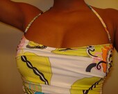 Vintage Inspired Gathered Bodice One-Piece with Skirt