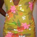 Deep-V One Piece Swimsuit with Gathered Skirt
